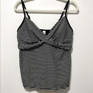 Tropical Escape Black and White Tankini Size 14 EUC